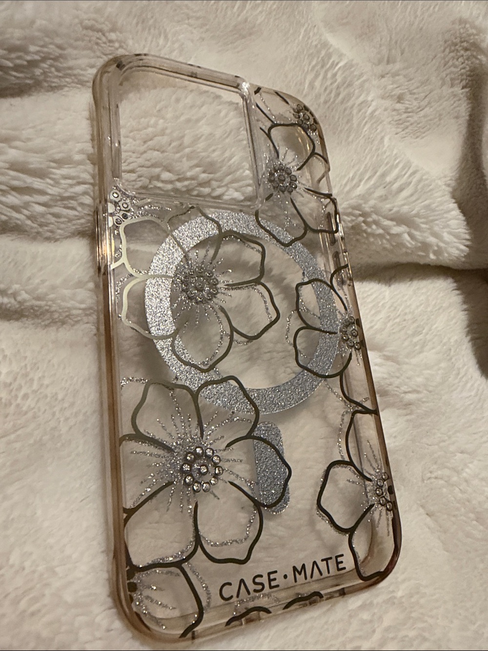 case-mate Clear Floral Phone Case with Silver Accents - iPhone 15 Pro